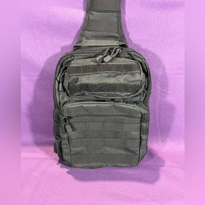 Men’s Black Molle Style Crossbody Bag